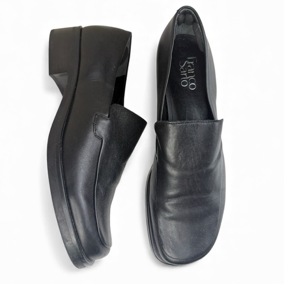 Franco Sarto Bocca Loafer Black Leather - Size 9M Career Preppy Office Academia - Picture 2 of 13